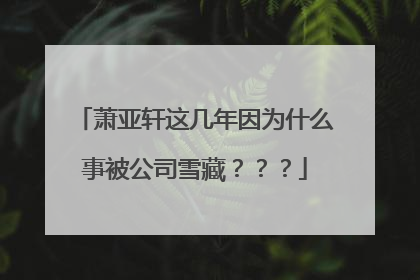 萧亚轩这几年因为什么事被公司雪藏???