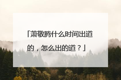 萧敬腾什么时间出道的,怎么出的道?