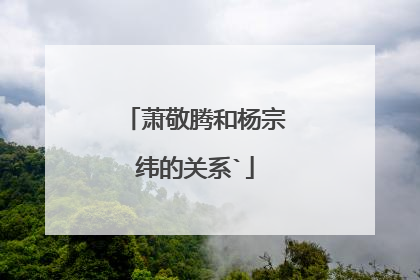 萧敬腾和杨宗纬的关系`