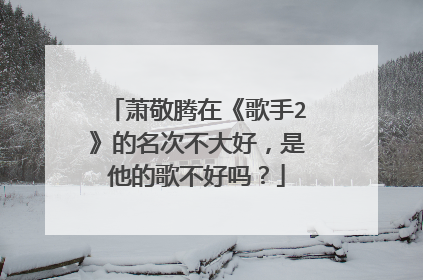 萧敬腾在《歌手2》的名次不大好,是他的歌不好吗?