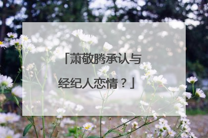 萧敬腾承认与经纪人恋情?