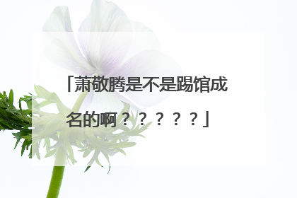 萧敬腾是不是踢馆成名的啊？？？？？