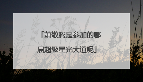萧敬腾是参加的哪届超级星光大道呢