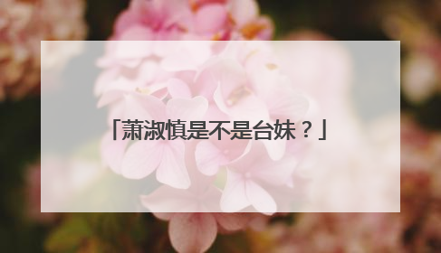 萧淑慎是不是台妹？