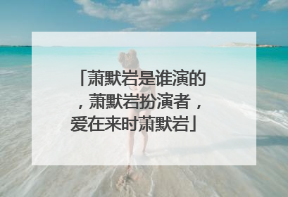 萧默岩是谁演的，萧默岩扮演者，爱在来时萧默岩