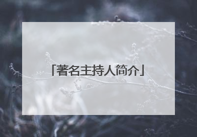 著名主持人简介