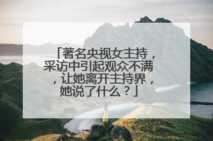 著名央视女主持，采访中引起观众不满，让她离开主持界，她说了什么？