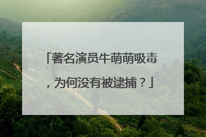 著名演员牛萌萌吸毒，为何没有被逮捕？