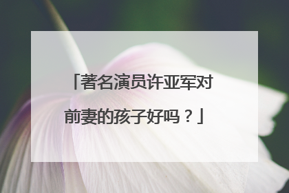 著名演员许亚军对前妻的孩子好吗？