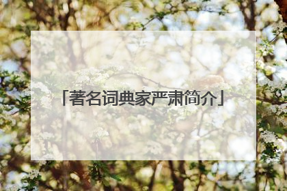 著名词典家严肃简介