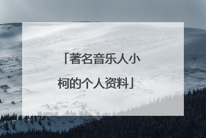 著名音乐人小柯的个人资料