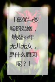 葛优与贺聪的婚姻，结婚33年无儿无女，是什么原因呢？