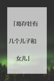 葛存壮有几个儿子和女儿