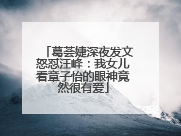 葛荟婕深夜发文怒怼汪峰:我女儿看章子怡的眼神竟然很有爱