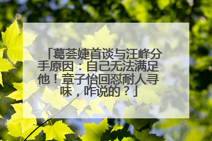 葛荟婕首谈与汪峰分手原因：自己无法满足他！章子怡回怼耐人寻味，咋说的？