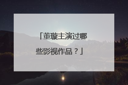 董璇主演过哪些影视作品？