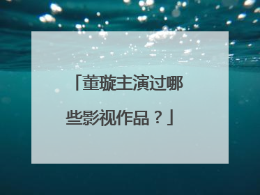 董璇主演过哪些影视作品？