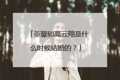 董璇和高云翔是什么时候结婚的？