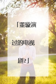 董璇演过的电视剧?