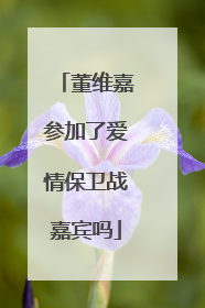 董维嘉参加了爱情保卫战嘉宾吗