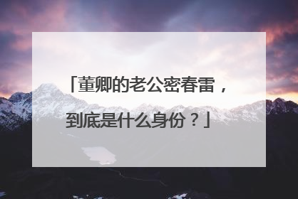 董卿的老公密春雷,到底是什么身份?