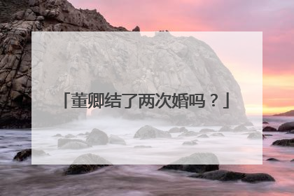 董卿结了两次婚吗?