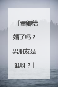 董卿结婚了吗?男朋友是谁呀?