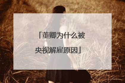 董卿为什么被央视解雇原因