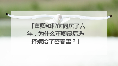 董卿和程前同居了六年，为什么董卿最后选择嫁给了密春雷？