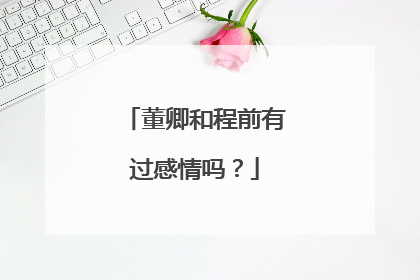 董卿和程前有过感情吗？