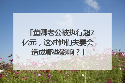 董卿老公被执行超7亿元,这对他们夫妻会造成哪些影响?