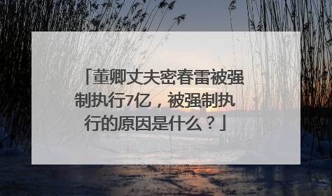 董卿丈夫密春雷被强制执行7亿,被强制执行的原因是什么?