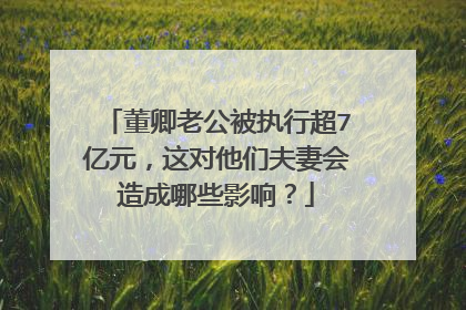 董卿老公被执行超7亿元,这对他们夫妻会造成哪些影响?