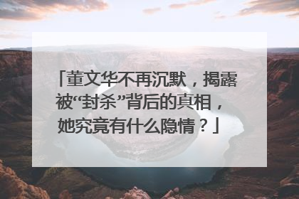 董文华不再沉默,揭露被“封杀”背后的真相,她究竟有什么隐情?