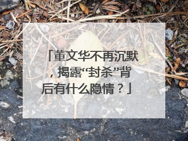 董文华不再沉默，揭露“封杀”背后有什么隐情？