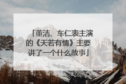董洁、车仁表主演的《天若有情》主要讲了一个什么故事