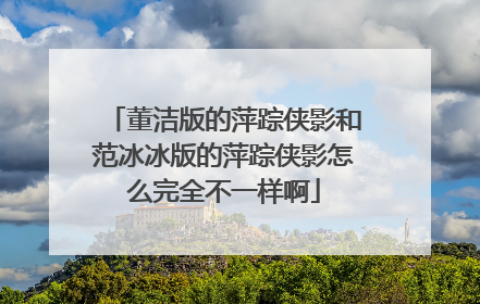 董洁版的萍踪侠影和范冰冰版的萍踪侠影怎么完全不一样啊