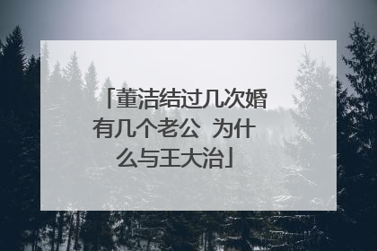 董洁结过几次婚有几个老公 为什么与王大治