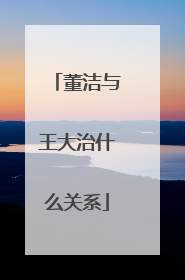 董洁与王大治什么关系