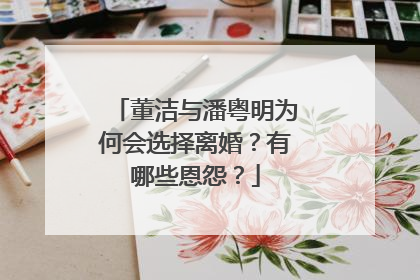 董洁与潘粤明为何会选择离婚？有哪些恩怨？