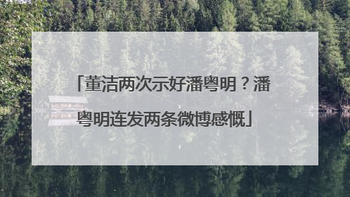 董洁两次示好潘粤明？潘粤明连发两条微博感慨