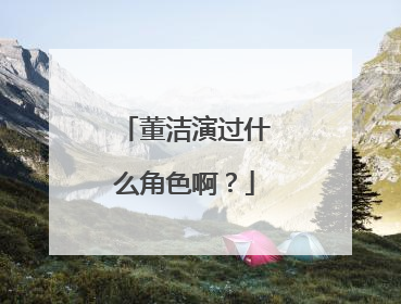 董洁演过什么角色啊?