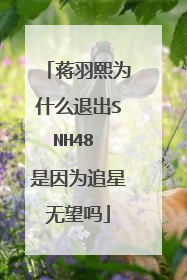 蒋羽熙为什么退出SNH48 是因为追星无望吗