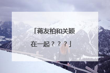 蒋友柏和关颖在一起？？？