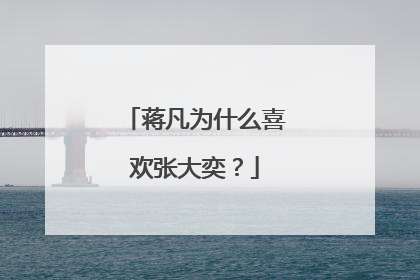 蒋凡为什么喜欢张大奕？