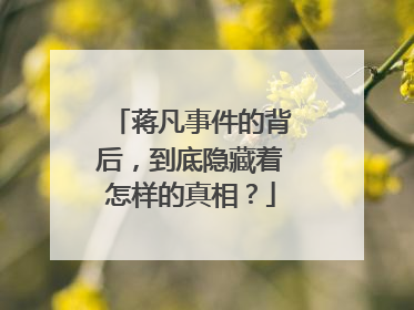 蒋凡事件的背后，到底隐藏着怎样的真相？