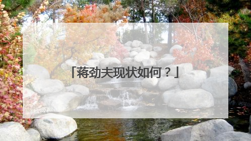 蒋劲夫现状如何？