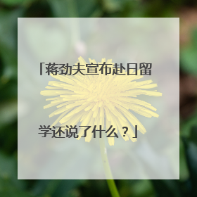 蒋劲夫宣布赴日留学还说了什么?