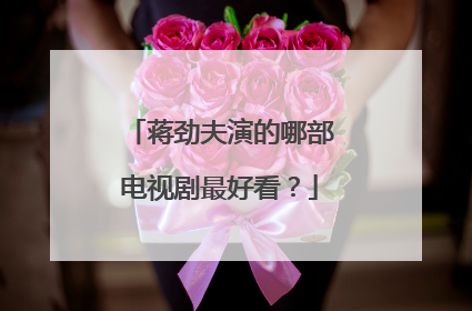 蒋劲夫演的哪部电视剧最好看？