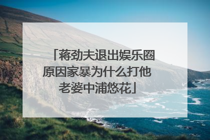 蒋劲夫退出娱乐圈原因家暴为什么打他老婆中浦悠花